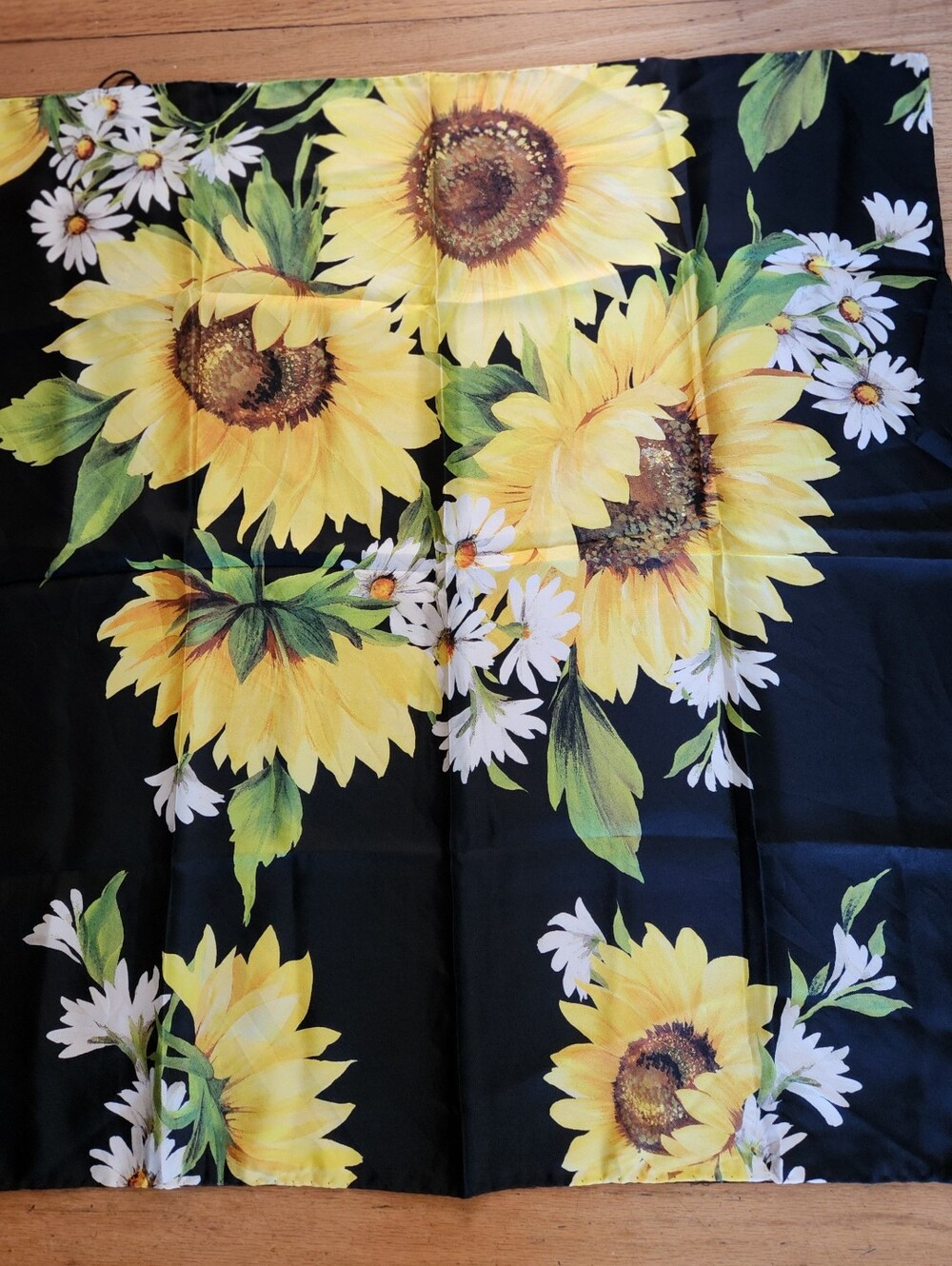 Dolce & Gabbana Sunflower & Daisy Silk Scarf With Dustbag